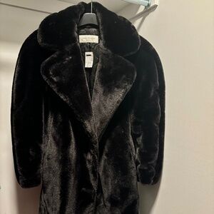 Royal Tris Black Faux Fur Coat